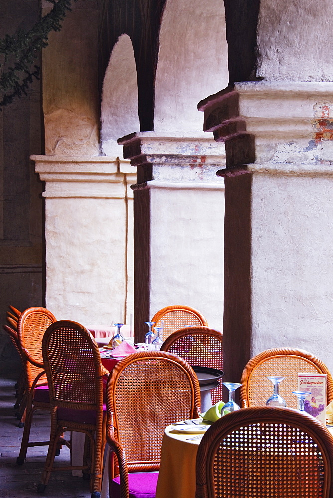 Restaurant Seating Amidst Columns, Oaxaca, Mexico