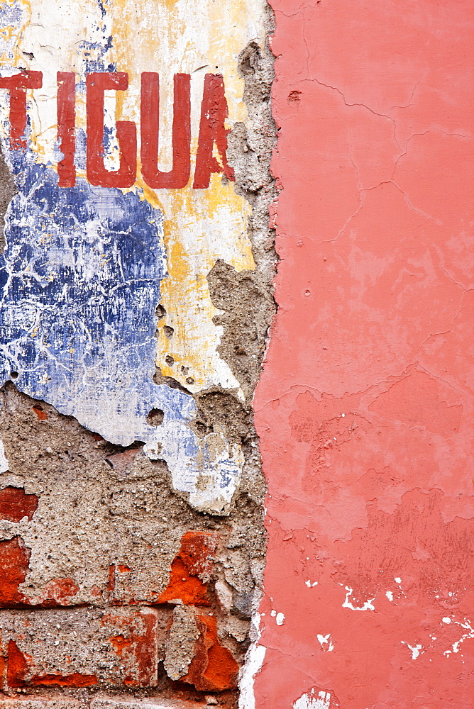 Weathered and Cracked Wall, Antigua, Guatemala