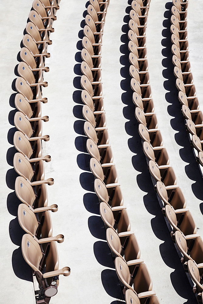 Overhead view of empty auditorium seats, California, California, USA