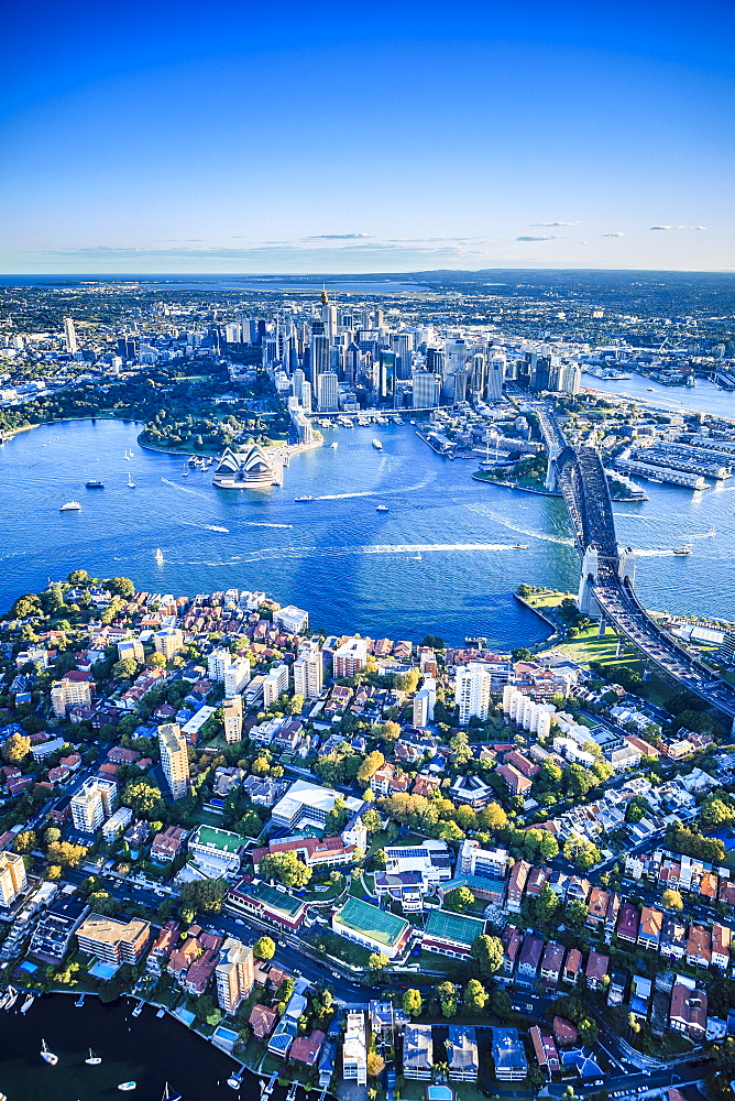 Aerial view of Sydney cityscape, Sydney, New South Wales, Australia