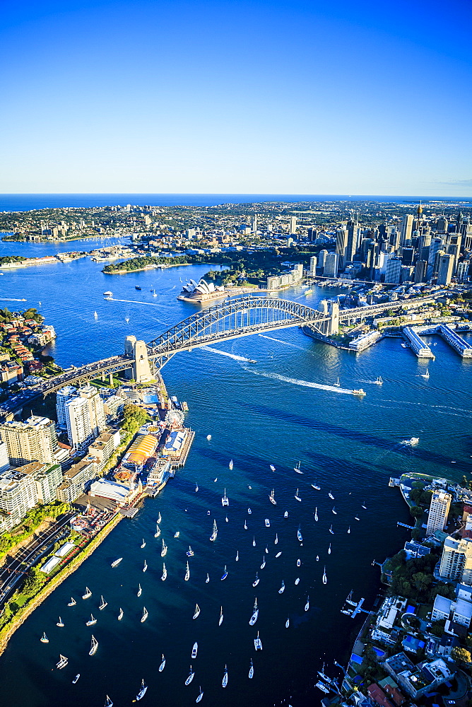 Aerial view of Sydney cityscape, Sydney, New South Wales, Australia