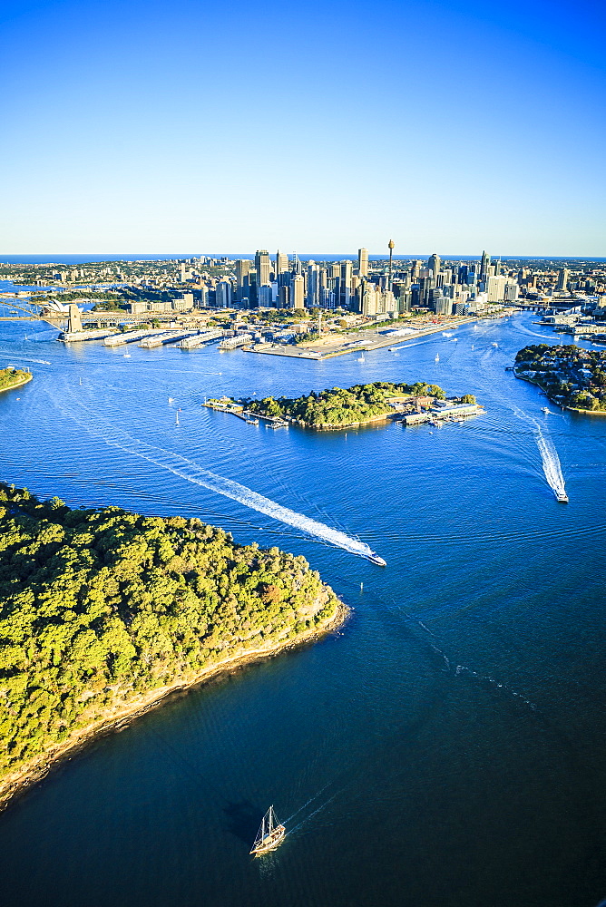 Aerial view of Sydney cityscape, Sydney, New South Wales, Australia