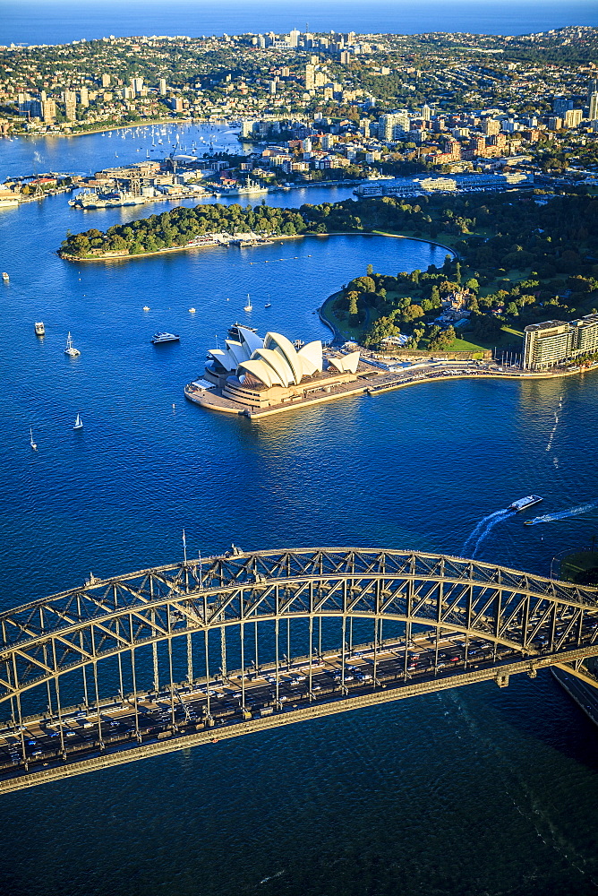 Aerial view of Sydney cityscape, Sydney, New South Wales, Australia