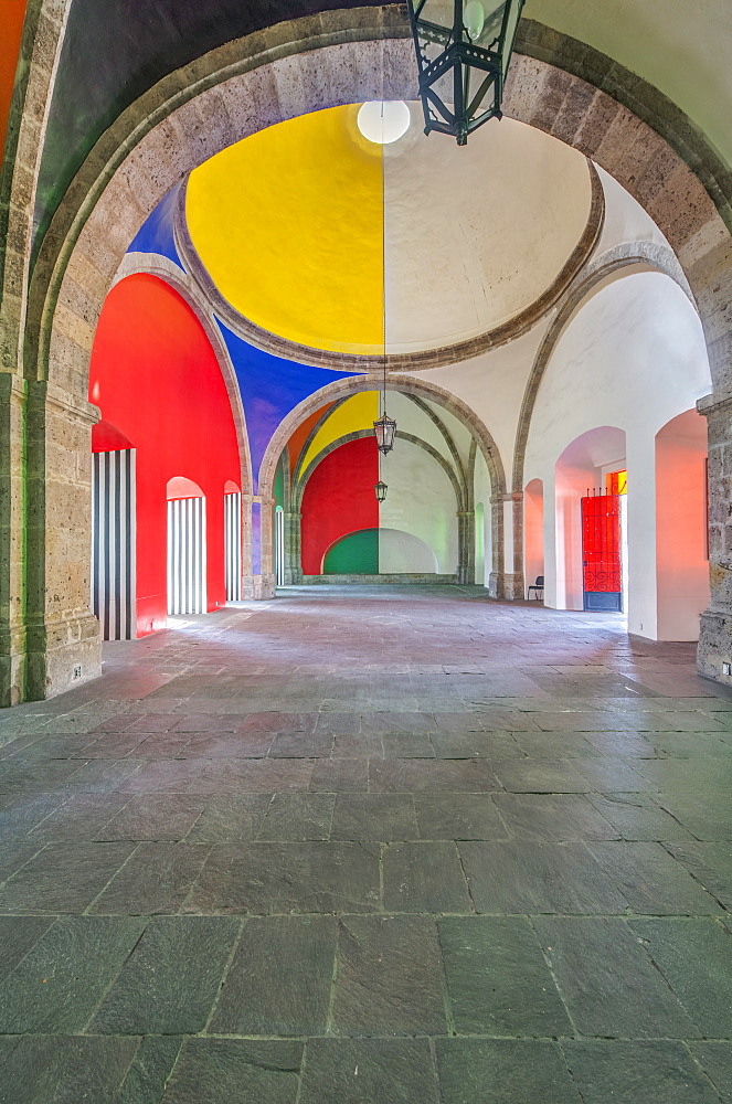 Colorful domes of Hospicio Cabanas, Guadalajara, Jalisco, Mexico