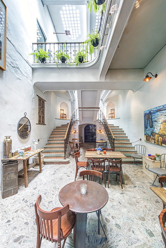 Balcony and staircase in traditional coffee shop