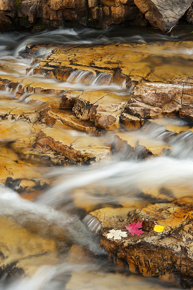 Water flowing over rocks on the Provo River in the Uinta mountains, Provo River, Uinta Mountains, Utah, USA