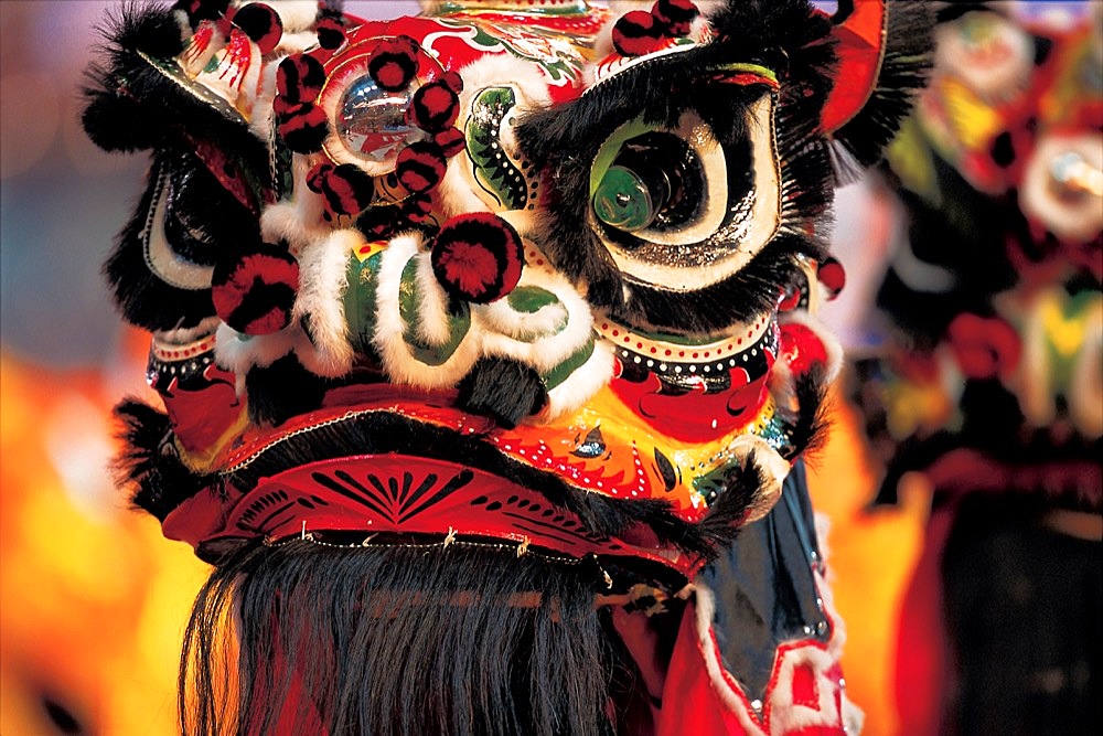A lion head design for Chinese lion Dance