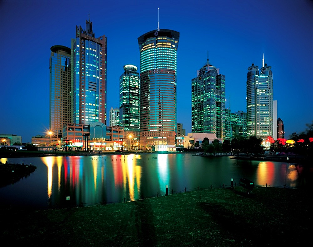 Lujiazui financial district in Pudong, Shanghai