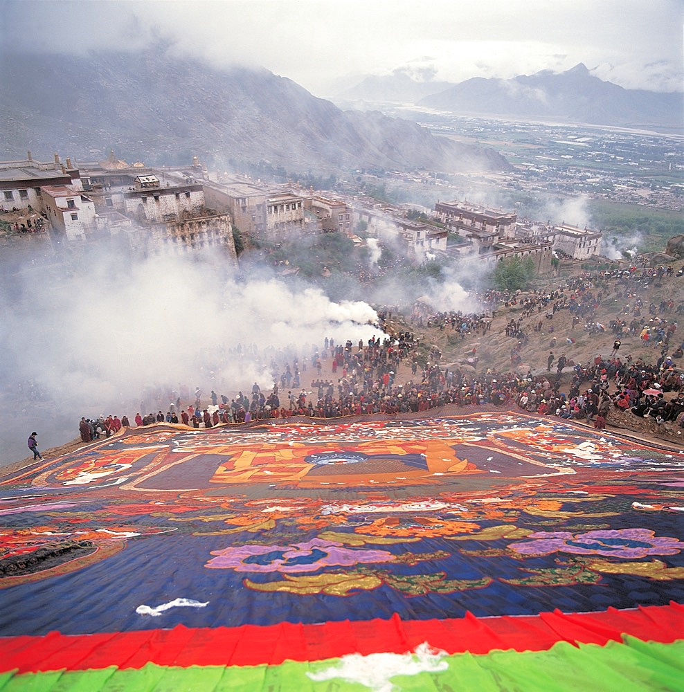 Sholdon Festival hold in Drepung Monastery, Tibet