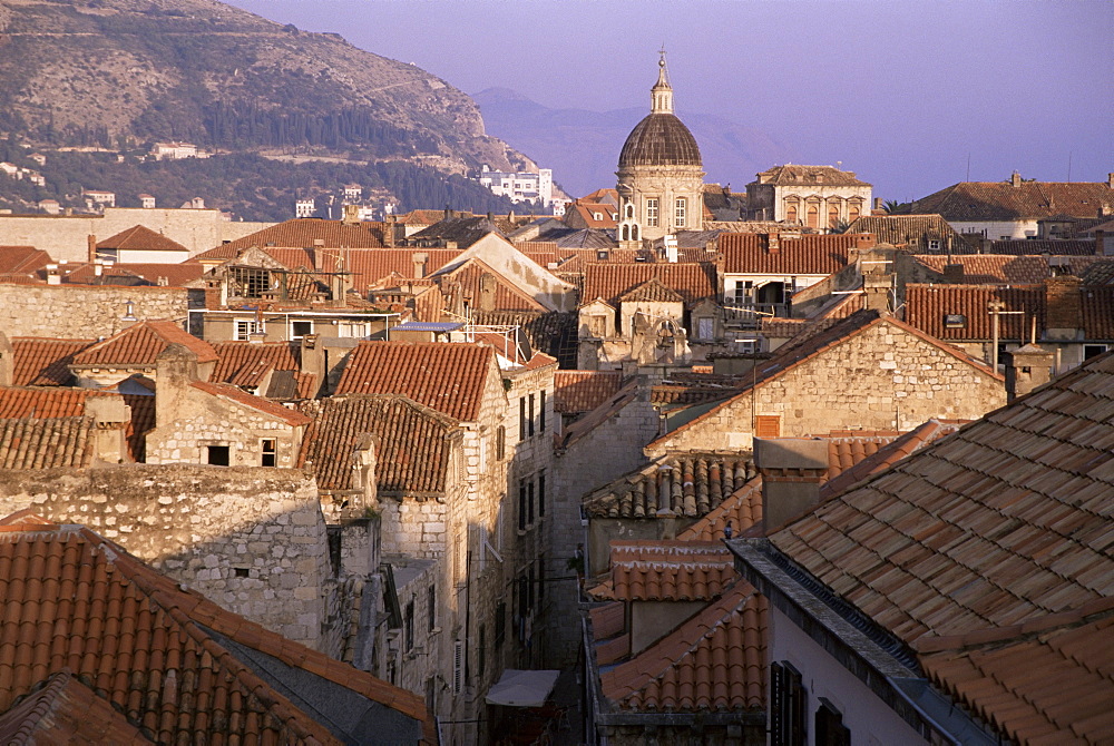 Roofscape, with evidence of repairs in progress in 1997, Dubrovnik, Dalmatia, Croatia, Europe