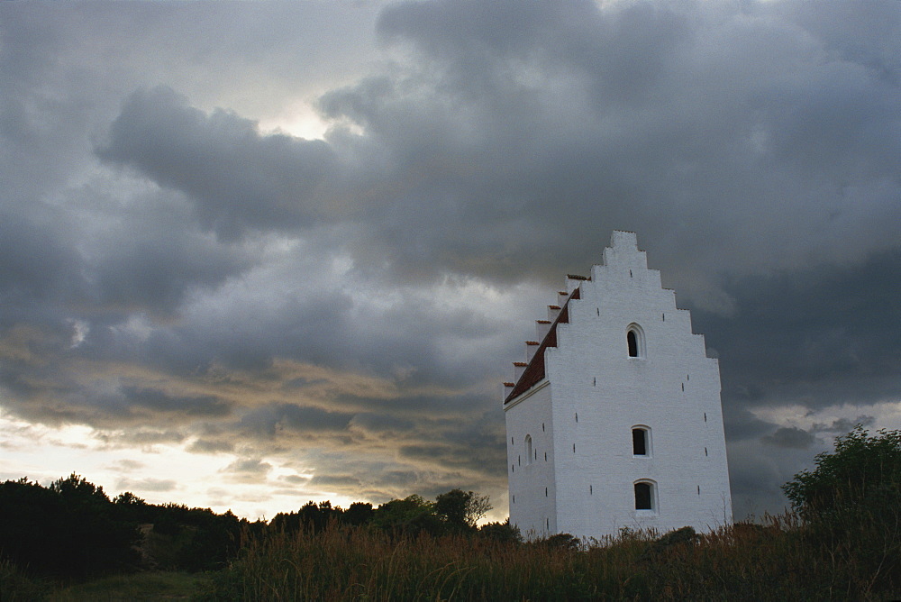 Buried church (Tilsandede kirke), Klitplantage Reserve, Skagen, North Jutland, Denmark, Scandinavia, Europe