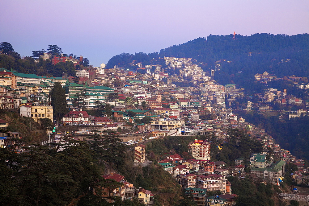 View of city, Shimla (Simla), Himachal Pradesh, India, Asia