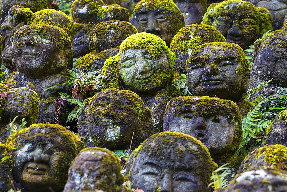 Rakan (disciples of Shaka, the founder of Buddhism) Buddhist images, Otagi Nenbutsu-ji Temple, Arashiyama, Kyoto, Japan, Asia