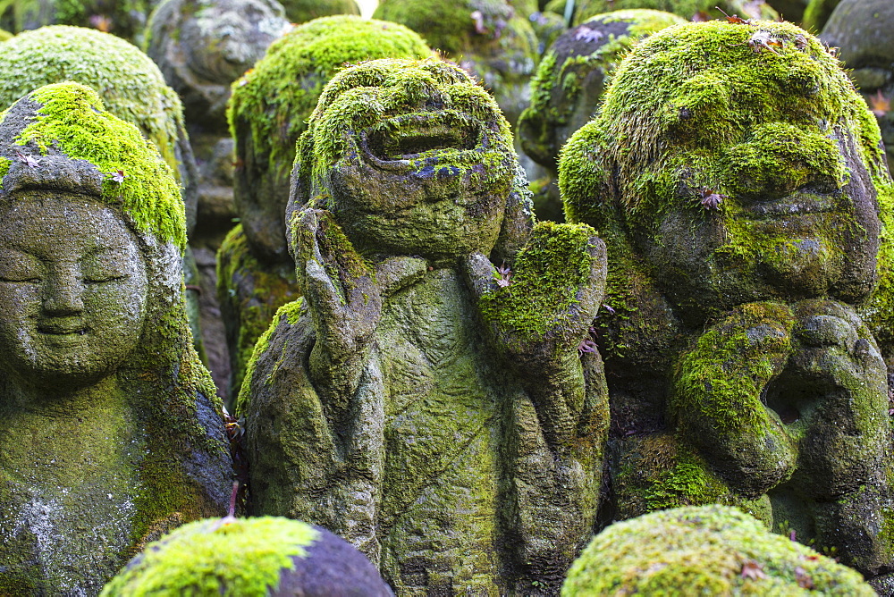 Rakan (disciples of Shaka, the founder of Buddhism) Buddhist images, Otagi Nenbutsu-ji Temple, Arashiyama, Kyoto, Japan, Asia