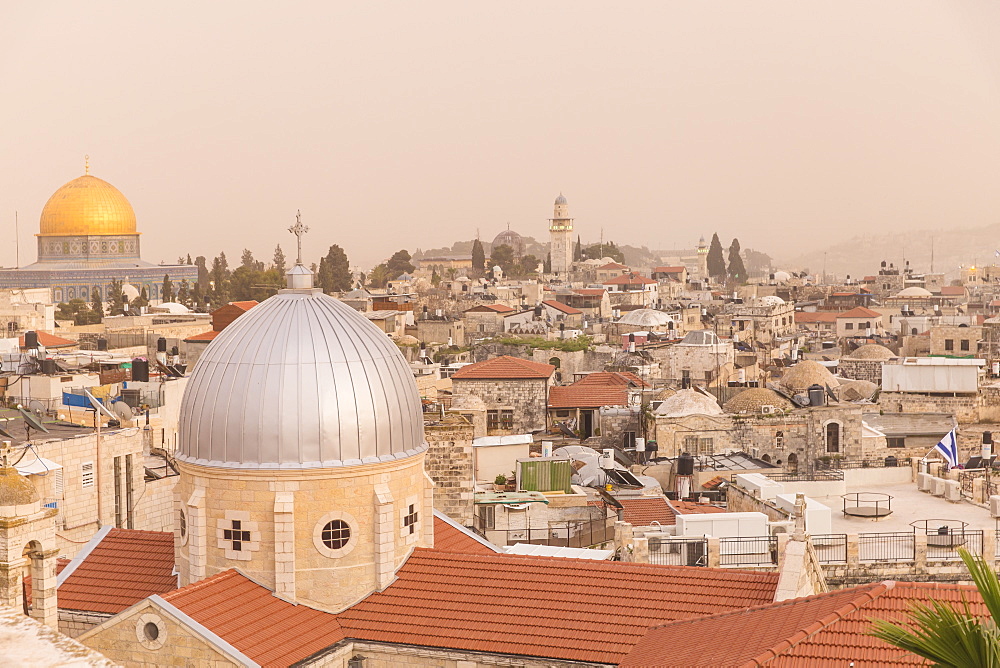 View of Dome of the Rock and the Old City, UNESCO World Heritage Site, Jerusalem, Israel, Middle East