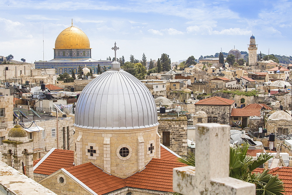 View of Dome of the Rock and the Old City, UNESCO World Heritage Site, Jerusalem, Israel, Middle East