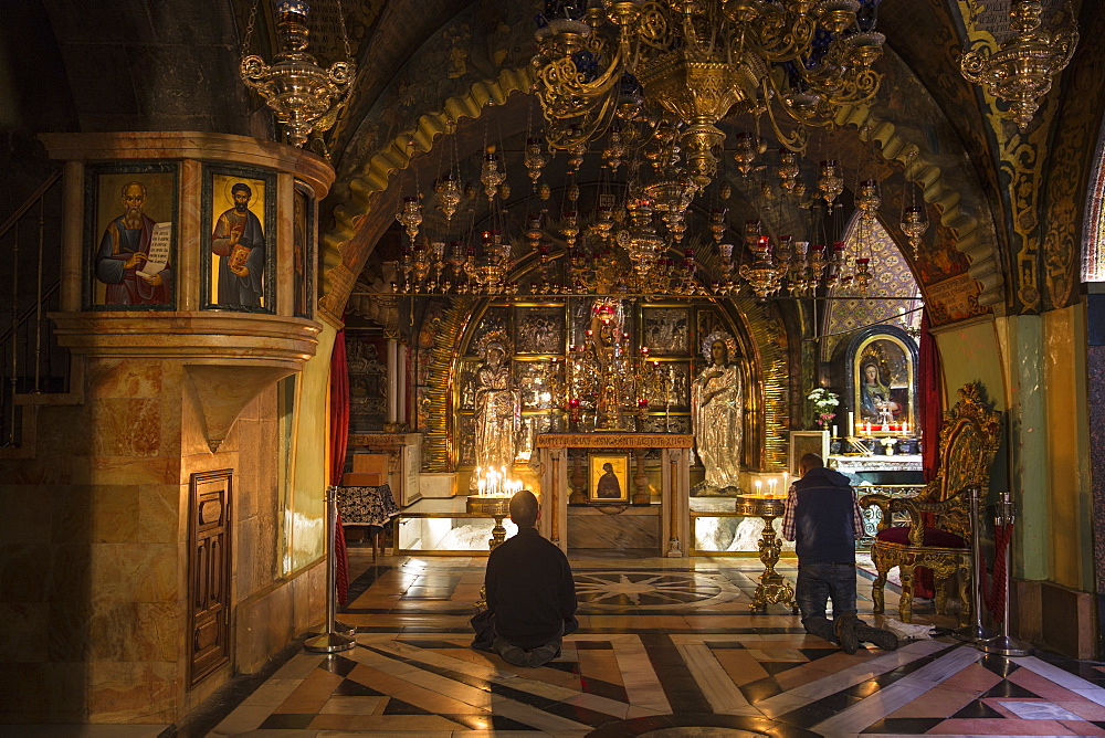 Church of the Holy Sepulchre, Calvary (Golgotha), the place where Jesus was crucified, Old City, UNESCO World Heritage Site, Jerusalem, Israel, Middle East