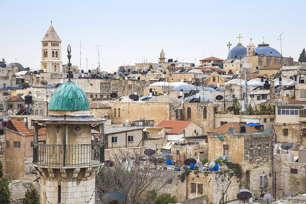 View of Muslim Quarter, Old City, UNESCO World Heritage Site, Jerusalem, Israel, Middle East