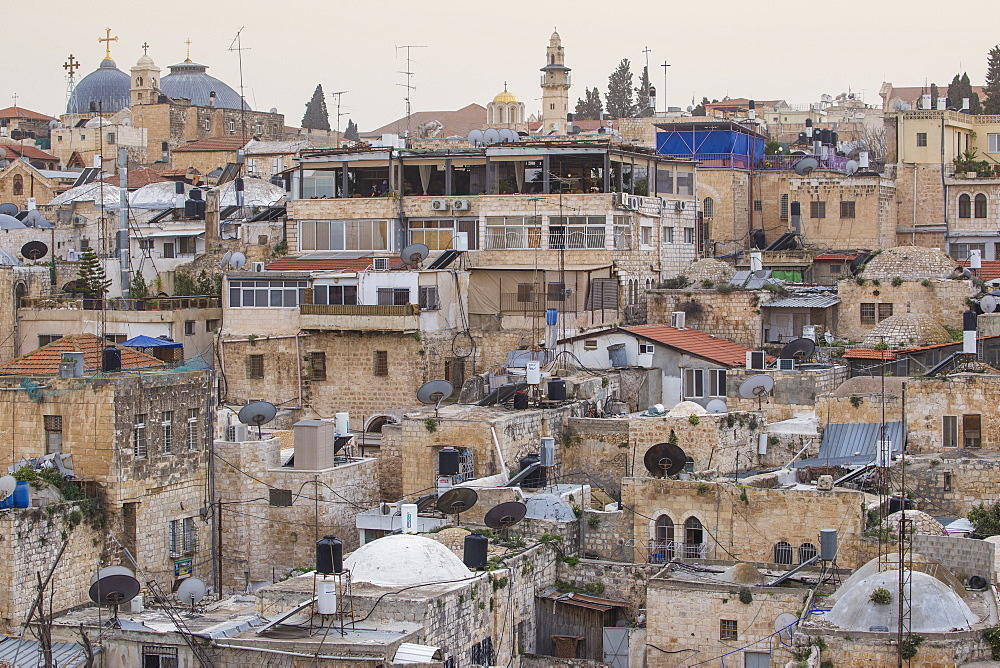 View of Muslim Quarter, Old City, UNESCO World Heritage Site, Jerusalem, Israel, Middle East