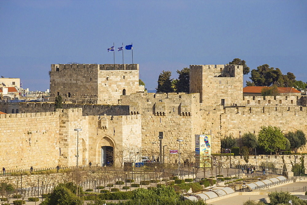 View of Jaffa Gate, Old City, UNESCO World Heritage Site, Jerusalem, Israel, Middle East