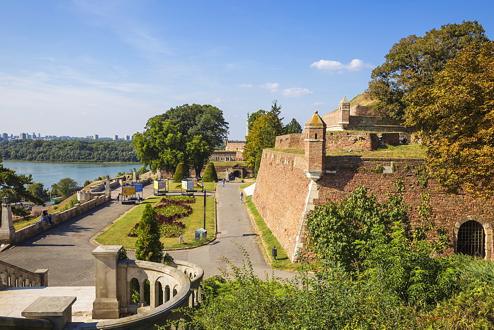 Great Kalemegdan staircase leading to The Victor Monument, Belgrade Fortress, Belgrade, Serbia, Europe