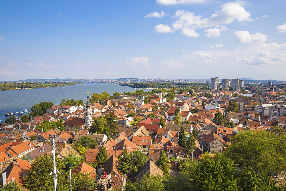 View of Zemun rooftops and the Danube River, Zemun, Belgrade, Serbia, Europe