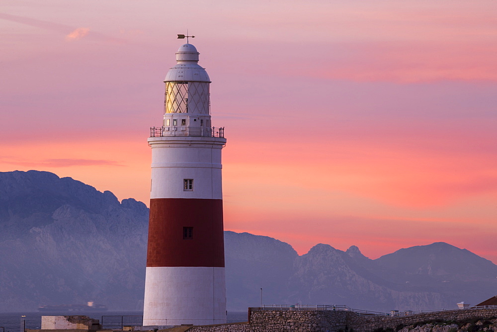 Europa Point Lighthouse, Gibraltar, Mediterranean, Europe