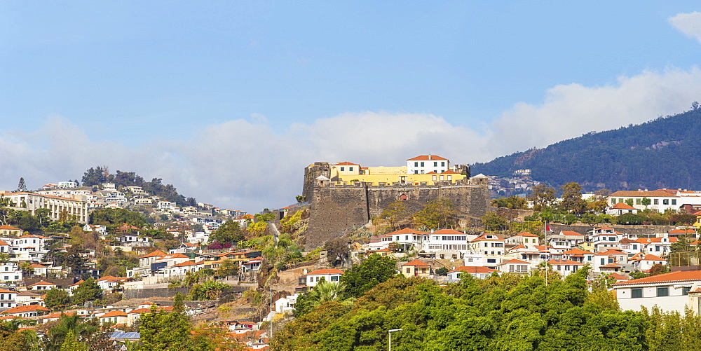 View towards Sao Joao Fort, Funchal, Madeira, Portugal, Atlantic, Europe