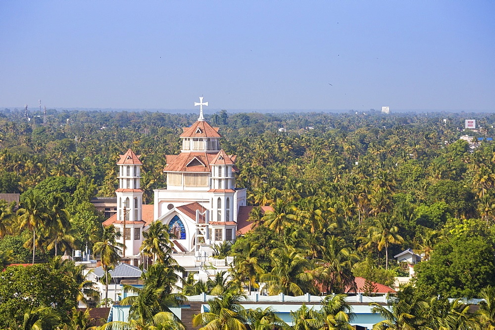 View of Infant Jesus Roman Catholic Latin Cathedral, Kollam, Kerala, India, Asia