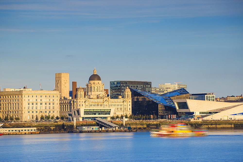 View of Liverpool skyline, Liverpool, Merseyside, England, United Kingdom, Europe