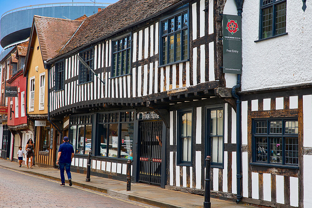 Half-timbered buildings in Friar Street, Worcester, Worcestershire, England, United Kingdom, Europe