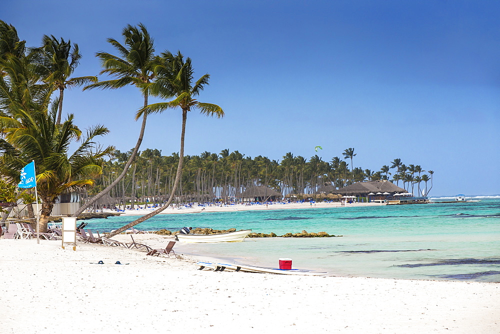 Kitesurfing beach at The Kite Club, Playa Blanca, Punta Cana, Dominican Republic, West Indies, Caribbean, Central America