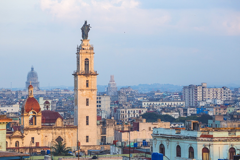 View of Havana looking towards Iglesia y Convento de Nuestra Senora del Carmen, Havana, Cuba, West Indies, Caribbean, Central America