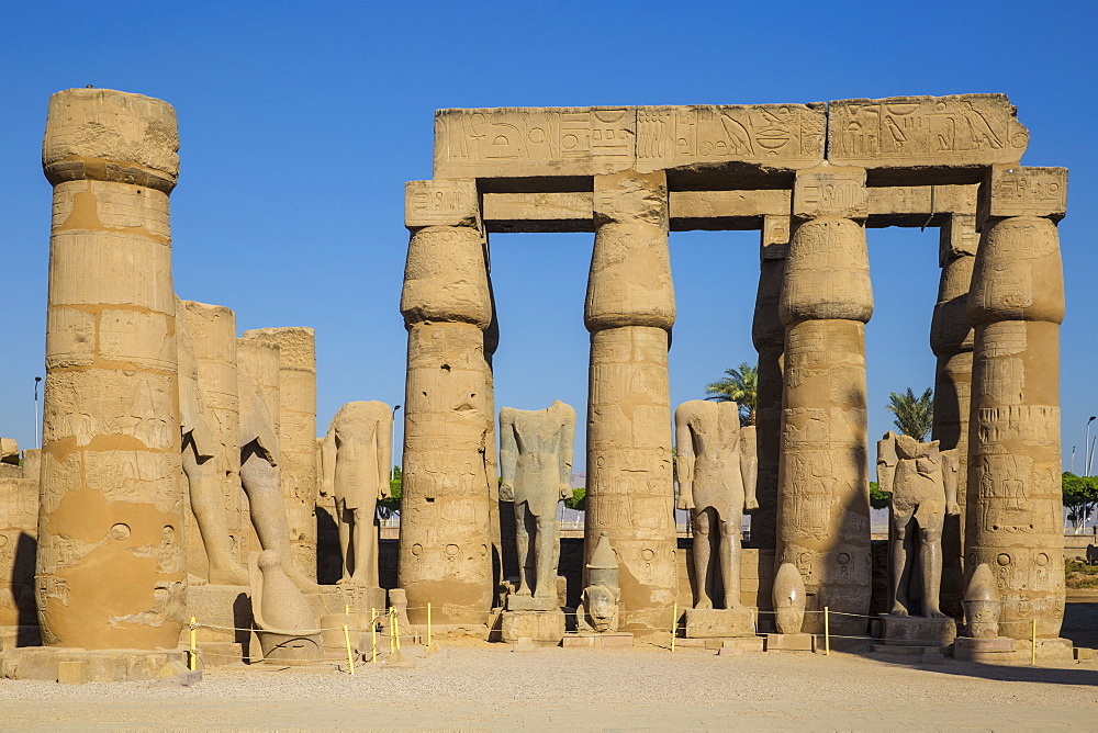 The First Court, Luxor Temple, UNESCO World Heritage Site, Luxor, Egypt, North Africa, Africa