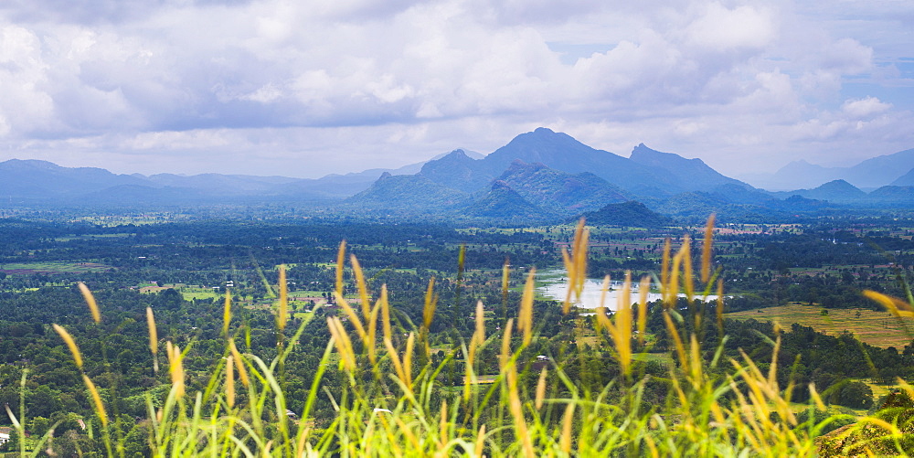 Sri Lanka landscape, taken from the top of Sigiriya Rock Fortress (Lion Rock), Sigiriya, Sri Lanka, Asia