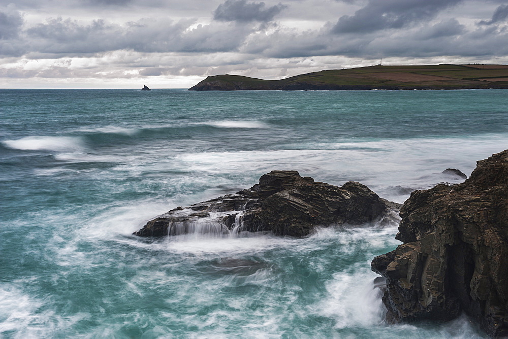 Trevose Head, seen from Constantine Bay, Cornwall, England, United Kingdom, Europe