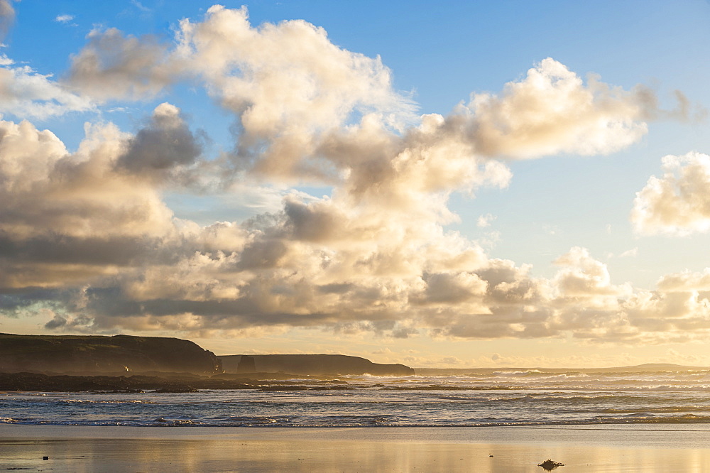 Constantine Bay at sunset, Cornwall, England, United Kingdom, Europe