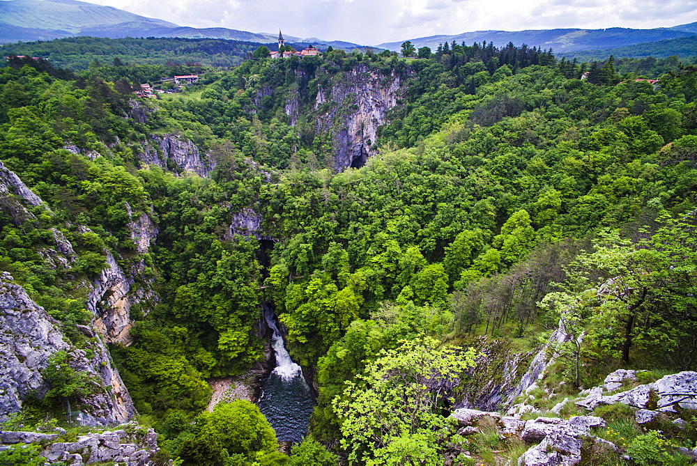 Velika Dolina (Big Valley), a town above the Skocjan Caves, in the Karst Region (Kras Region) of Slovenia, Europe