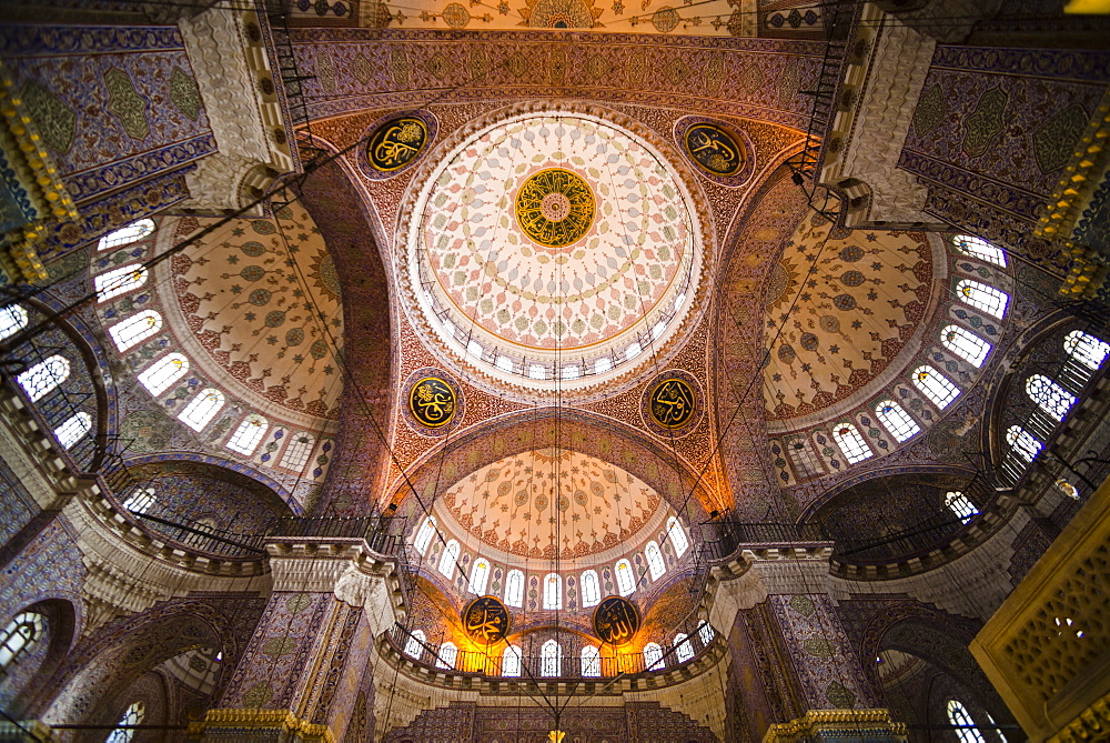 New Mosque (Yeni Mosque) interior, Istanbul, Turkey, Europe