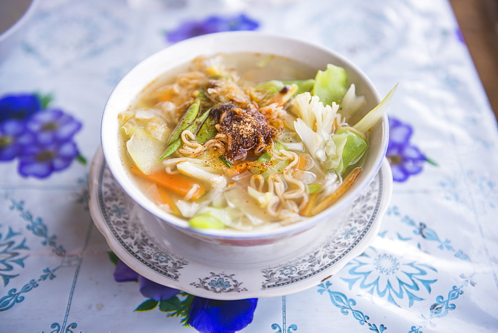 Traditional Shan noodle soup, Inle Lake, Shan State, Myanmar (Burma), Asia