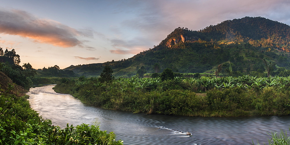 Namorona River at sunrise, Ranomafana National Park, Madagascar Central Highlands, Madagascar, Africa