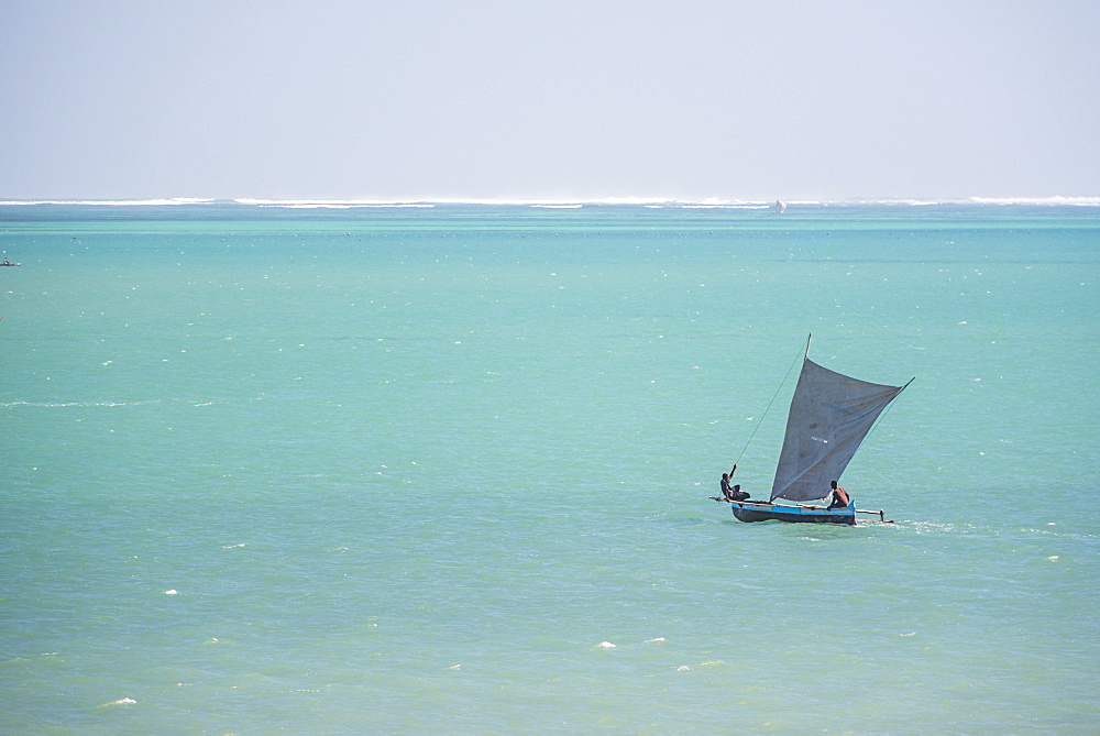 Pirogue, a traditional Madagascar sailing boat, Ifaty Beach, Madagascar, Africa