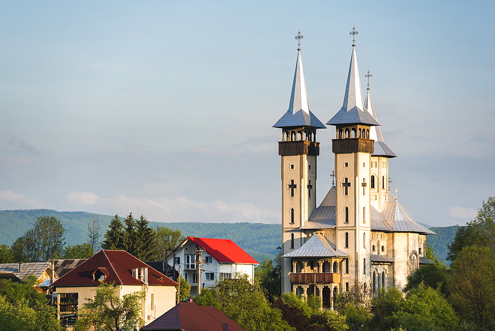 Orthodox Romanian church at sunrise, Breb (Brebre), Maramures, Romania, Europe