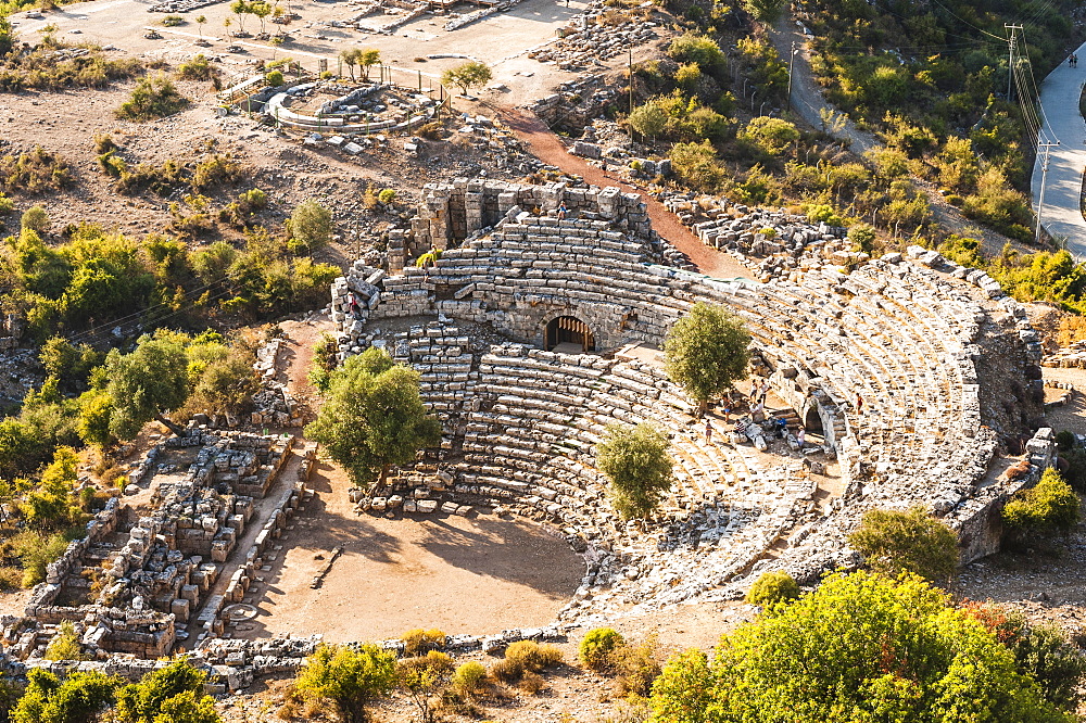 Amphitheatre at the ancient ruins of Kaunos, Dalyan, Mugla Province, Anatolia, Turkey, Asia Minor, Eurasia