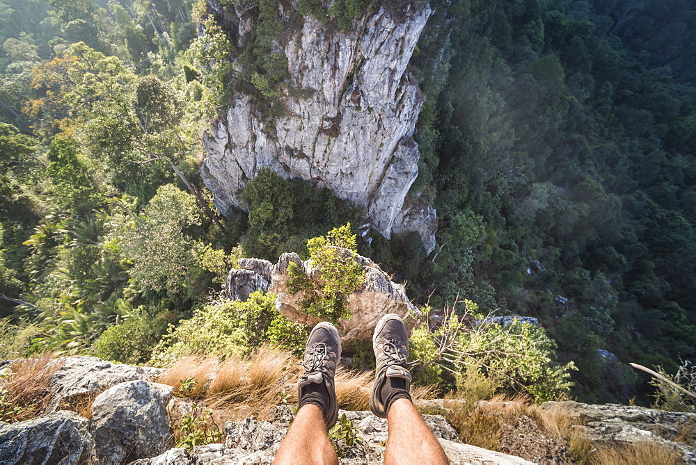 At the top of Bukit Tabur Mountain at sunrise, Kuala Lumpur, Malaysia, Southeast Asia, Asia