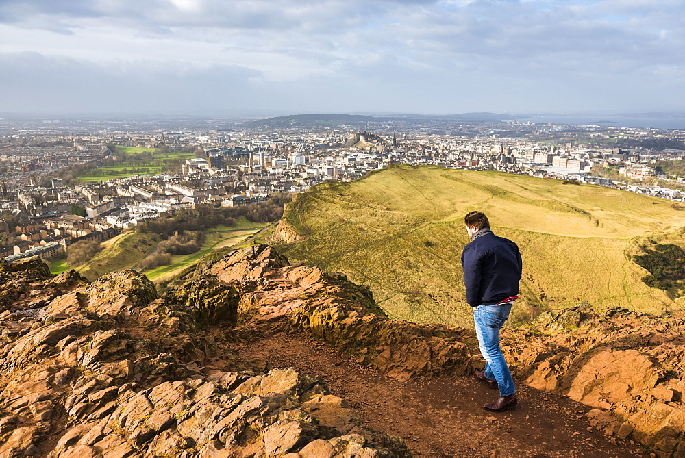 Walking on Arthur's Seat, Edinburgh, Scotland, United Kingdom, Europe