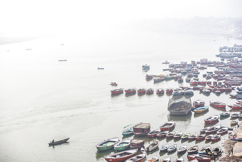 Boats on the River Ganges, Varanasi, Uttar Pradesh, India, Asia