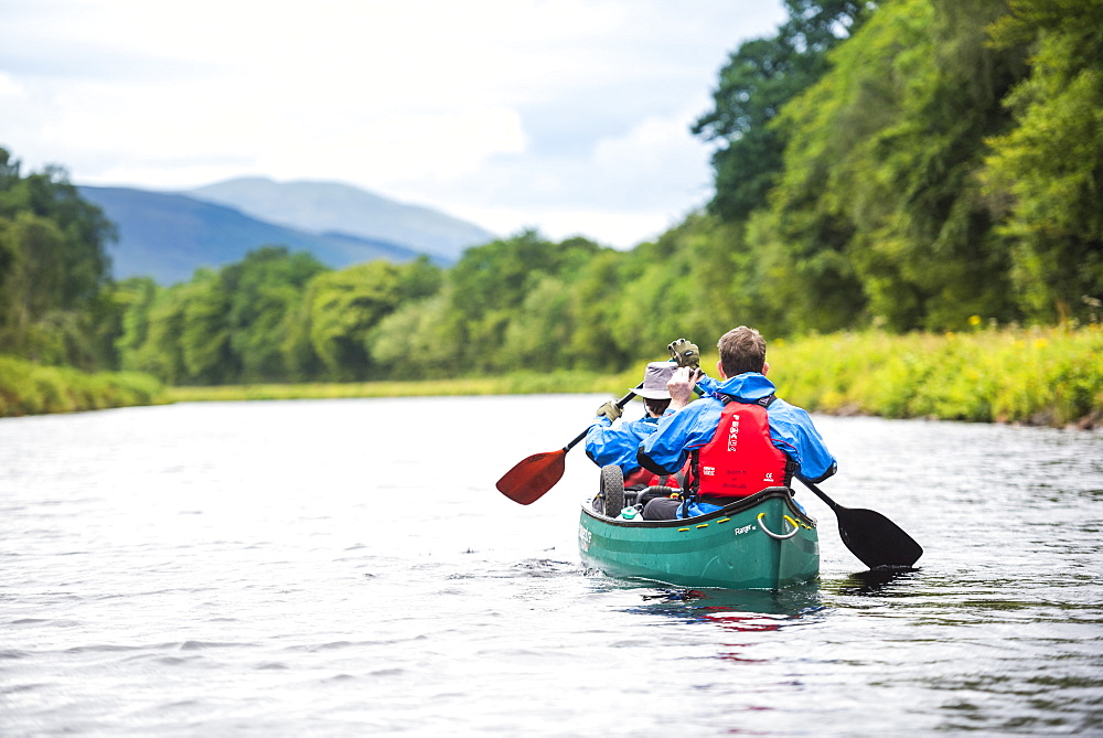 Canoeing the Caledonian Canal, near Fort William, Scottish Highlands, Scotland, United Kingdom, Europe