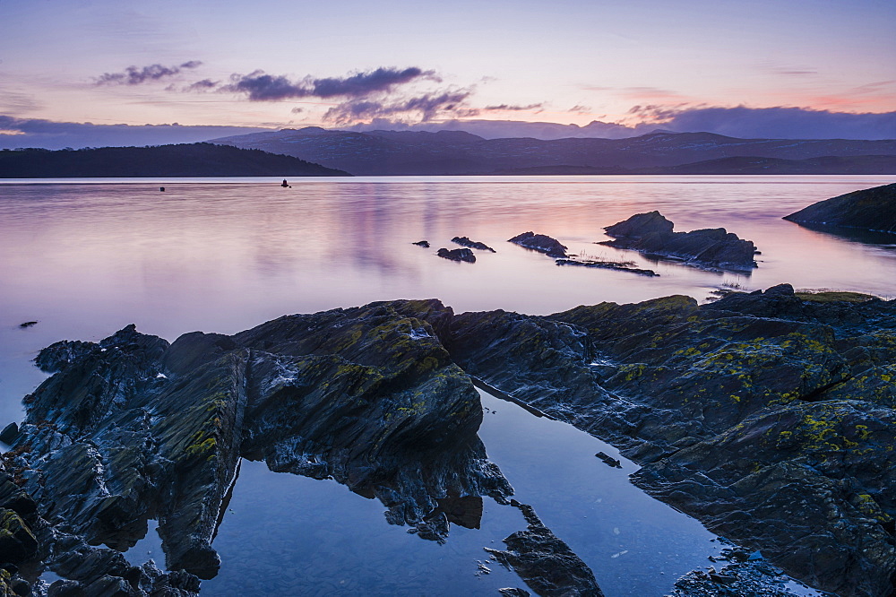 Borth Y Gest Beach at sunrise, Snowdonia National Park, Gwynedd, North Wales, Wales, United Kingdom, Europe