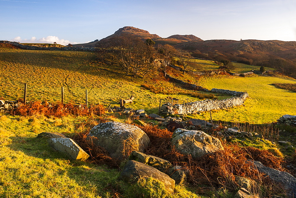 Snowdonia National Park landscape at sunrise, near Porthmadog, North Wales, Wales, United Kingdom, Europe